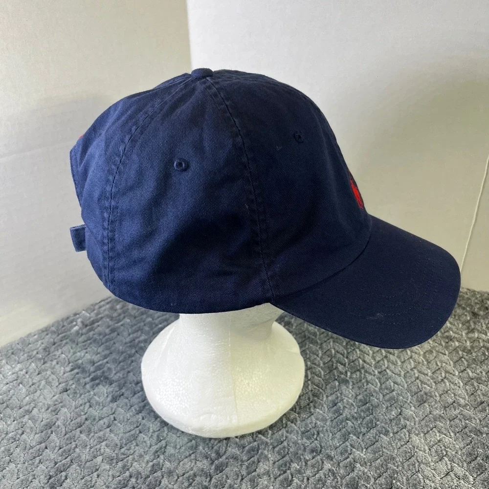 Polo Ralph Lauren Navy‎ Blue Baseball Cap Embroidered Red Pony Logo Adjustable
